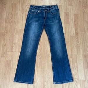 Rock & Roll Cowgirl Mid Rise Boot Cut Denim Blue Jeans Size 29x32